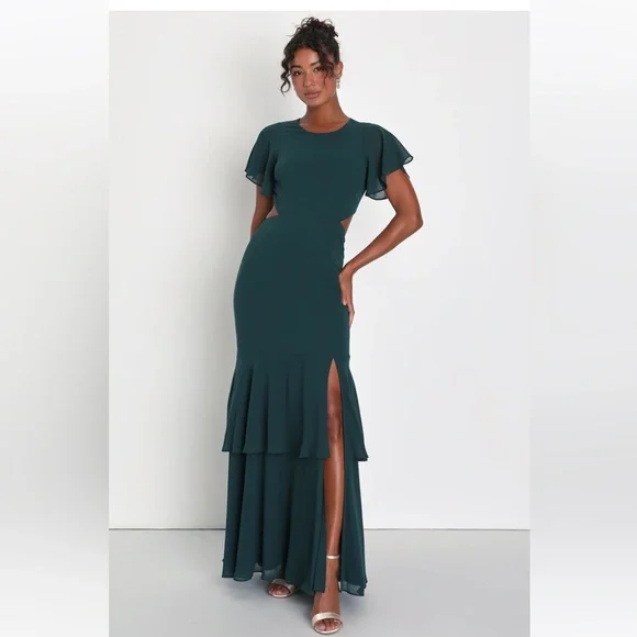 green emerald velvet dress Eastessence Presents Lace Panel Flared Abaya Dress and Hijab Set Available Only at eastessence.com. M / 64[+$4.99]